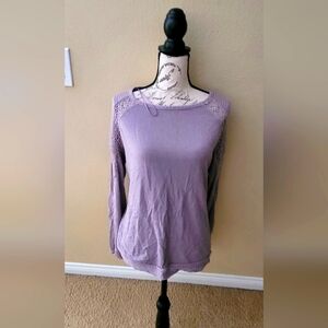 Lavender Lace Sleeve Women's Top